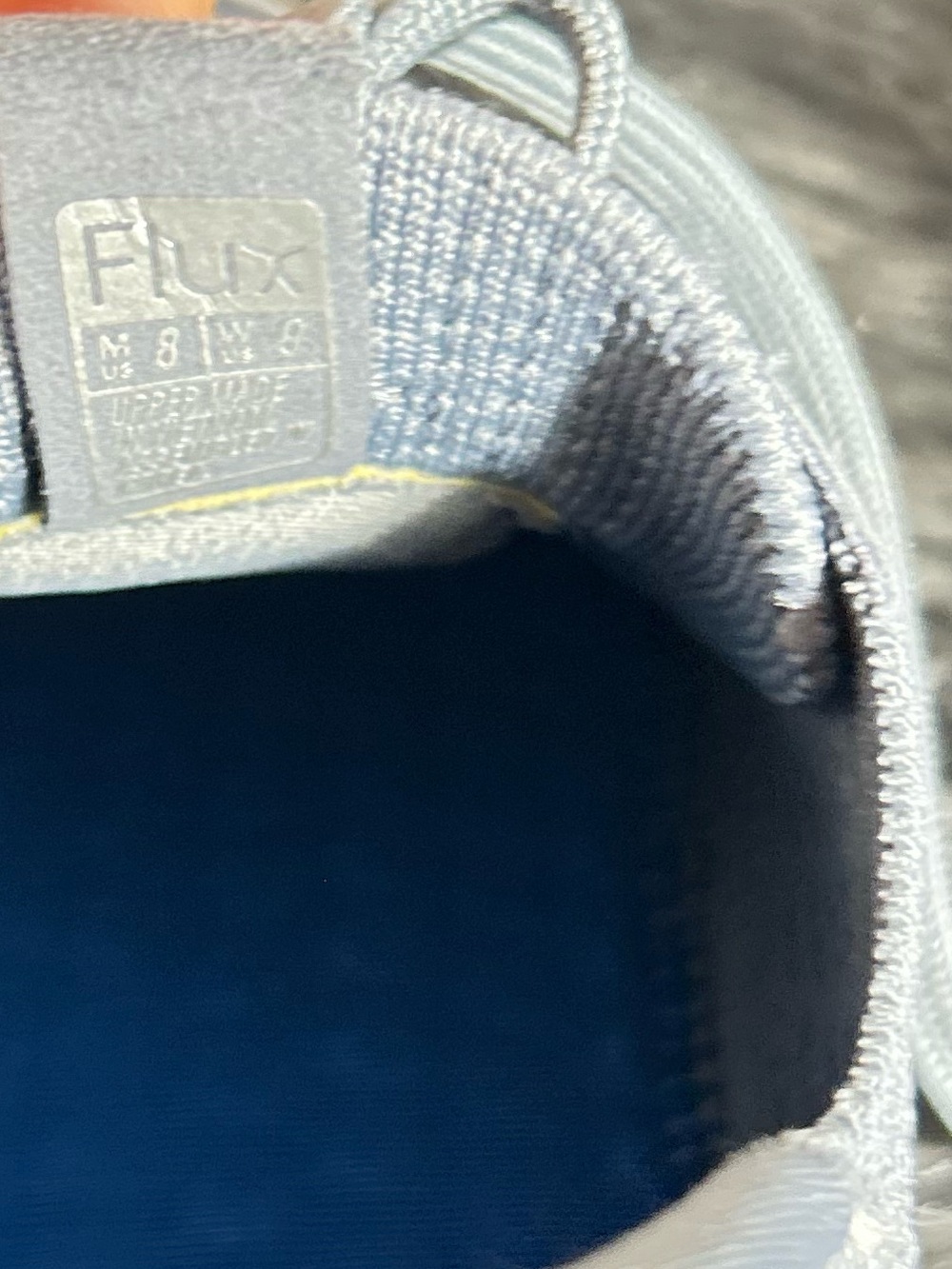 Flux Adapt Trainer Concrete Grey Barefoot Knit Blue Sneakers Size W’s 9 M’s 8 - Picture 8 of 10